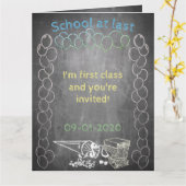 Uitnodigingskaart voor schoolinschrijving op het b kaart (Gele Bloem)