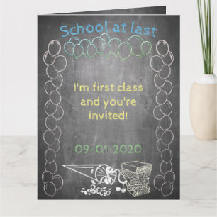 Uitnodigingskaart voor schoolinschrijving op het b kaart