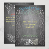 Uitnodigingskaart voor schoolinschrijving op schoo (Voorkant / Achterkant)