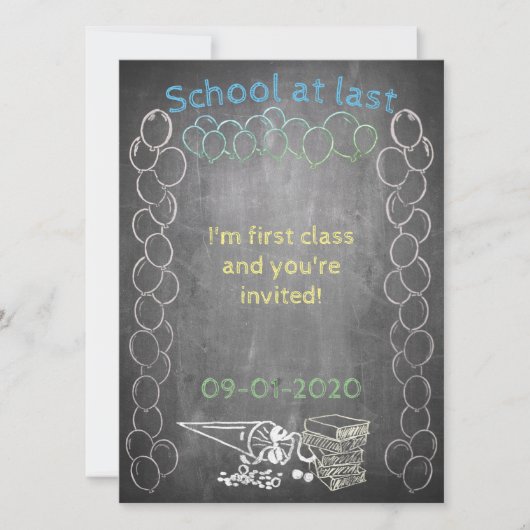 Uitnodigingskaart voor schoolinschrijving op schoo (Voorkant)