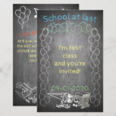 Uitnodigingskaart voor schoolinschrijving op schoo (Voorkant / Achterkant)