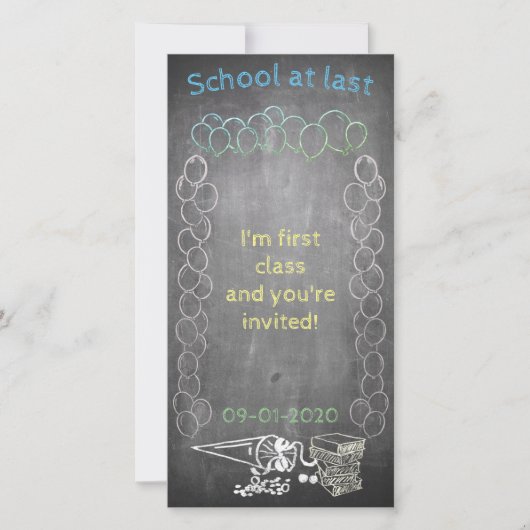 Uitnodigingskaart voor schoolinschrijving op schoo (Voorkant)