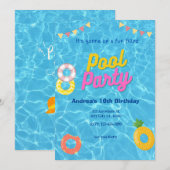 Uitnodigingskaart voor Splash Pool Party Kaart (Voorkant / Achterkant)