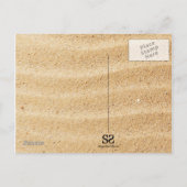 Uitnodigingskaart voor strandfeest op perkament op uitnodiging briefkaart (Achterkant)