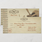  uitnodigingskaart voor Ticket Wedding Kaart (Voorkant / Achterkant)