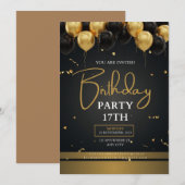 Uitnodigingskaart voor verjaardag bewerkbaar kaart (Voorkant / Achterkant)