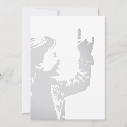 Uitnodigingskaart voor verjaardagsfeest Rock 'n' R Kaart (Achterkant)