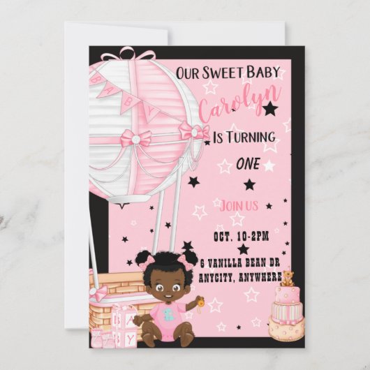 Uitnodigingskaart voor verjaardagsfeestje 'Up Up & (Voorkant)