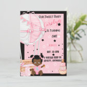 Uitnodigingskaart voor verjaardagsfeestje 'Up Up & (Staand voorkant)