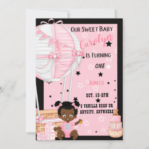 Uitnodigingskaart voor verjaardagsfeestje 'Up Up &