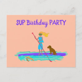 Uitnodigingskaart voor verjaardagsfeestje voor tie briefkaart