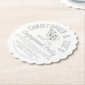 Uitnodigingskaart voor verlovingsfeest op kartonne kartonnen onderzetters (Gekanteld)