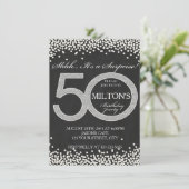 Uitnodigingskaart voor verrassingsfeestje 50ste ve kaart (Staand voorkant)