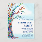 Uitnodigingskaart voor vier juli-feestje uitnodiging briefkaart (Voorkant)