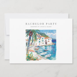 Uitnodigingskaart voor vrijgezellenfeest in medite kaart