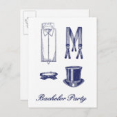 Uitnodigingskaart voor vrijgezellenfeest uitnodiging briefkaart (Voorkant / Achterkant)