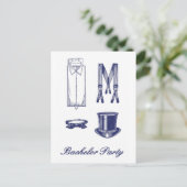Uitnodigingskaart voor vrijgezellenfeest uitnodiging briefkaart (Staand voorkant)