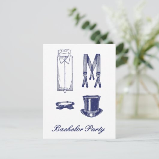 Uitnodigingskaart voor vrijgezellenfeest uitnodiging briefkaart (Staand voorkant)