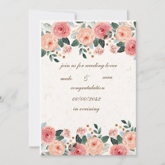 uitnodigingskaart voor wieden kaart (Voorkant)