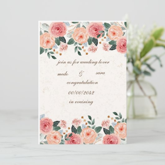 uitnodigingskaart voor wieden kaart (Staand voorkant)