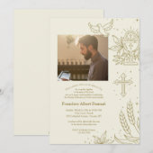 Uitnodigingskaart voor wijding foto kaart (Voorkant / Achterkant)