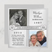 Uitnodigingskaarten 25-jarig huwelijksjubileum har kaart (Voorkant / Achterkant)