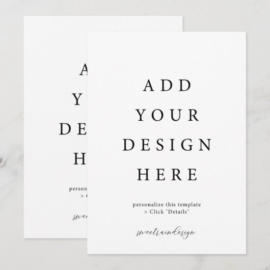 Uitnodigingskaarten 5x7" plat kaart (Voorkant / Achterkant)