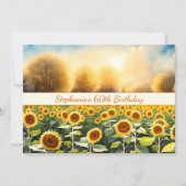Uitnodigingskaarten 60ste verjaardag - Zonnebloem  Kaart (Voorkant)