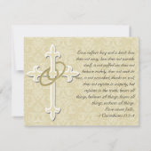 Uitnodigingskaarten 'Kruis met gouden ringen' om d Save The Date (Achterkant)