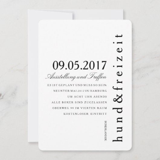 Uitnodigingskaarten puristisch kaart (Voorkant)