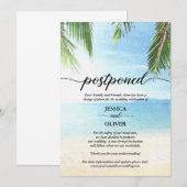 Uitnodigingskaarten uitgestelde trouwdatum Strand Aankondiging (Voorkant / Achterkant)