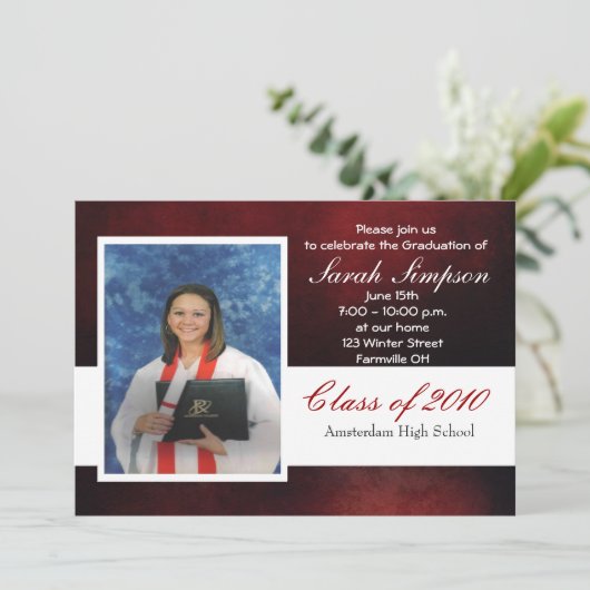 Uitnodigingskaarten voor afstuderen kaart (Staand voorkant)