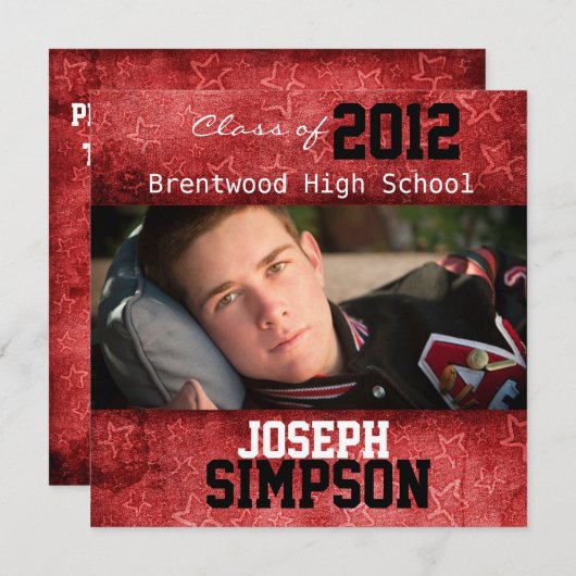 Uitnodigingskaarten voor afstuderen kaart (Voorkant / Achterkant)