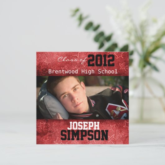 Uitnodigingskaarten voor afstuderen kaart (Staand voorkant)