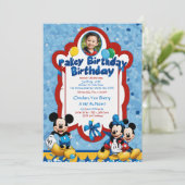 uitnodigingskaarten voor baby jongen feestje kaart (Staand voorkant)