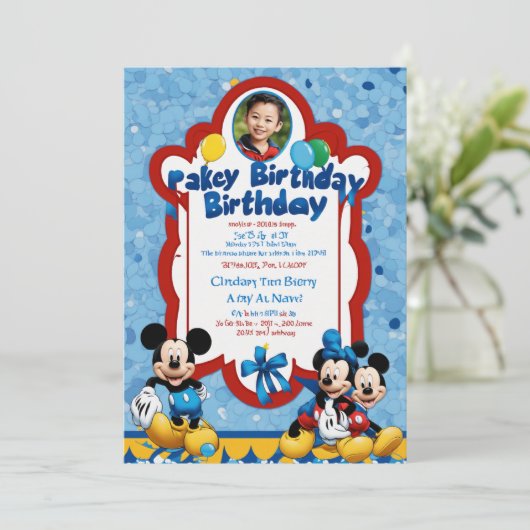 uitnodigingskaarten voor baby jongen feestje kaart (Staand voorkant)