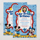 uitnodigingskaarten voor baby jongen feestje kaart (Voorkant / Achterkant)