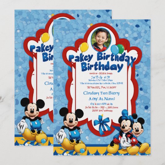 uitnodigingskaarten voor baby jongen feestje kaart (Voorkant / Achterkant)