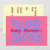 Uitnodigingskaarten voor baby showers kaart (Voorkant / Achterkant)