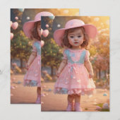 uitnodigingskaarten voor babyshower voor meisje kaart (Voorkant / Achterkant)