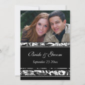 Uitnodigingskaarten voor Black and White Photo Wed Kaart (Achterkant)