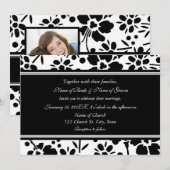 Uitnodigingskaarten voor Black and White Photo Wed Kaart (Voorkant / Achterkant)