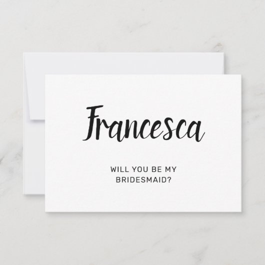 Uitnodigingskaarten voor bruidsmeisje bedankkaart (Voorkant)