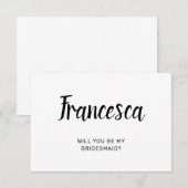 Uitnodigingskaarten voor bruidsmeisje bedankkaart (Voorkant / Achterkant)