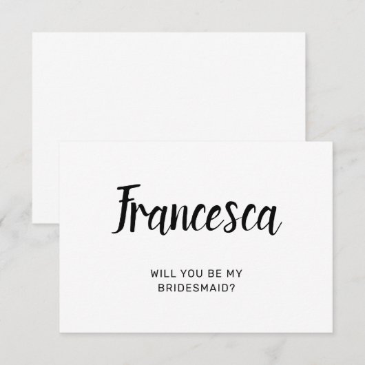 Uitnodigingskaarten voor bruidsmeisje bedankkaart (Voorkant / Achterkant)
