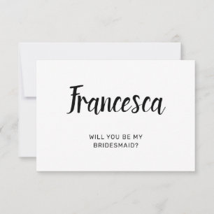 Uitnodigingskaarten voor bruidsmeisje bedankkaart