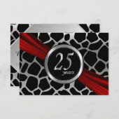 Uitnodigingskaarten voor exotisch 25-jarig huwelij RSVP kaartje (Voorkant / Achterkant)