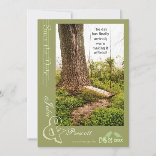 Uitnodigingskaarten voor het bewaren van de datum  save the date (Voorkant)