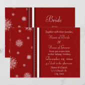 Uitnodigingskaarten voor kerstbruiloft kaart (Voorkant / Achterkant)