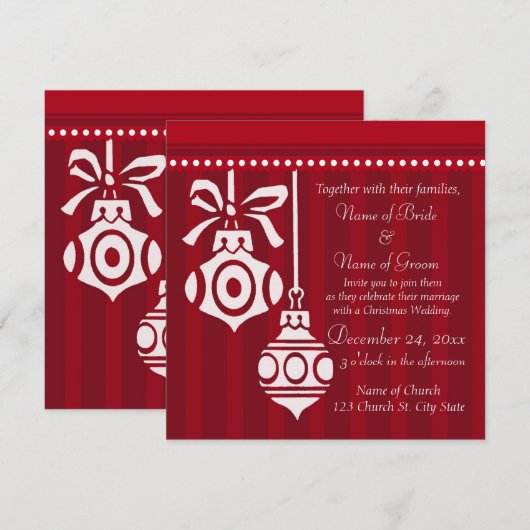 Uitnodigingskaarten voor kerstbruiloft kaart (Voorkant / Achterkant)